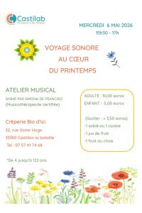 Atelier musical «&nbsp;Voyage sonore au cœur du printemps&nbsp;»